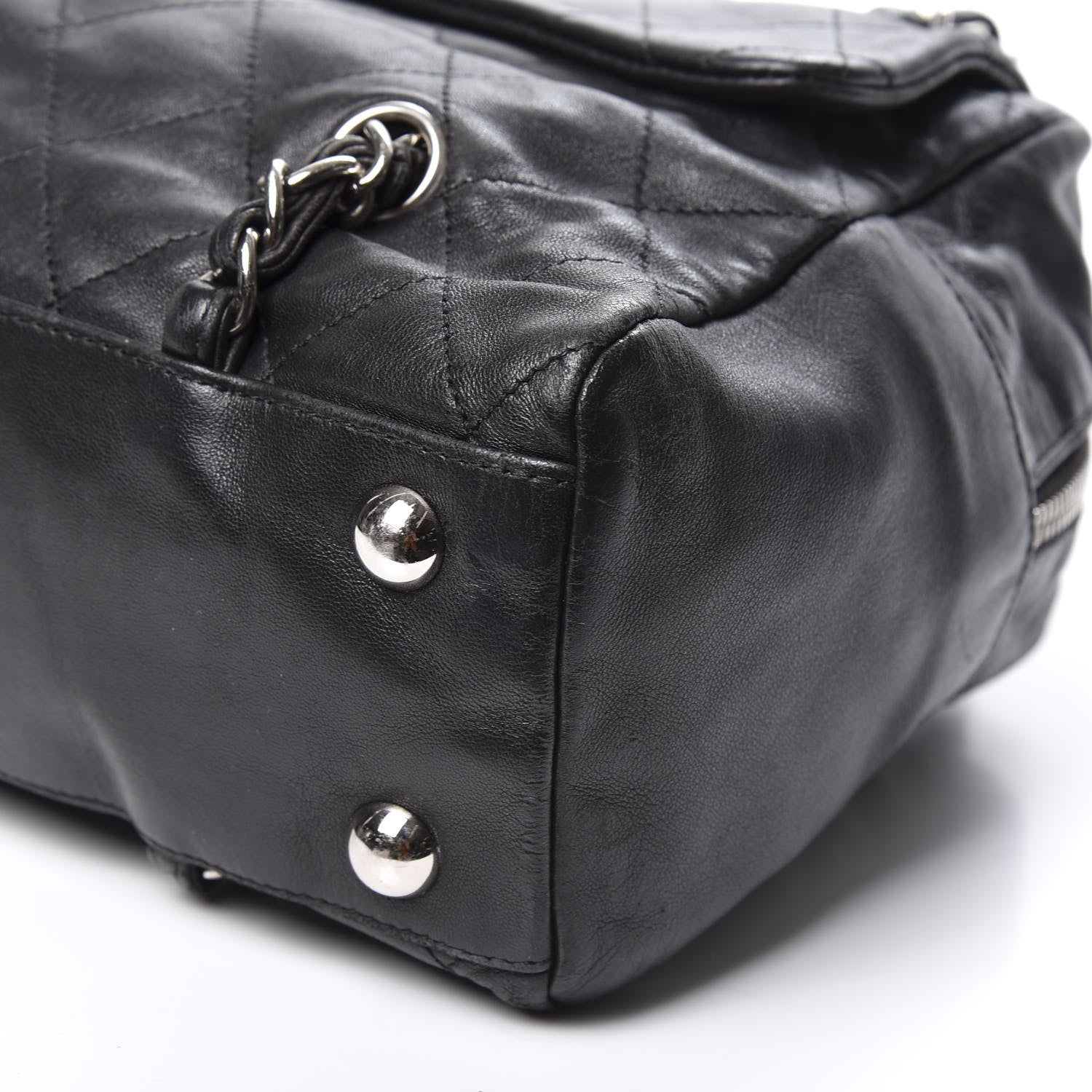 Chanel Lambskin Quilted Medium Chain Around Tote Black 6 of 10