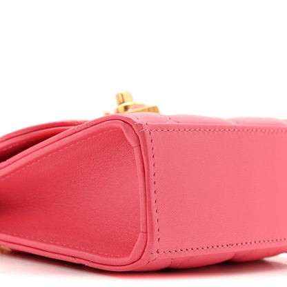 Chanel Lambskin Plexiglass Quilted Coco Love Clutch With Chain Pink 10 of 16