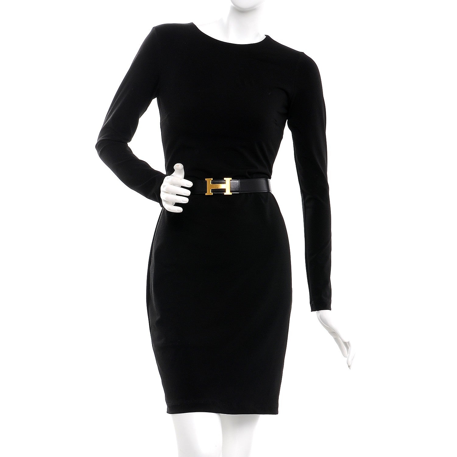 Hermes Box Taurillon Clemence 32mm H Belt 80 Black Gold 2 of 7