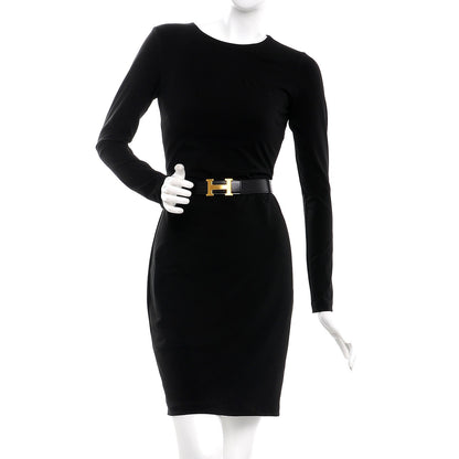 Hermes Box Taurillon Clemence 32mm H Belt 80 Black Gold 2 of 7