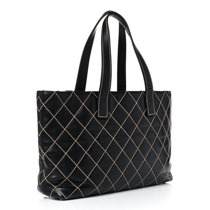 Chanel Calfskin Wild Stitch Large Tote Black 2 of 15