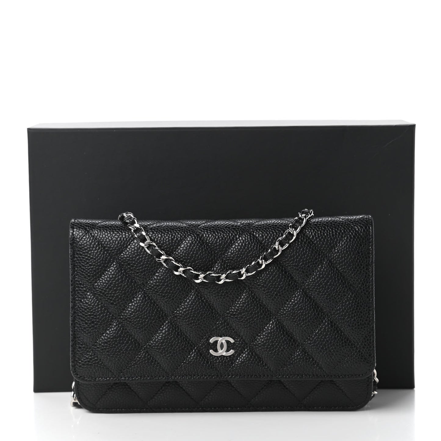 Caviar Quilted Wallet On Chain WOC Black