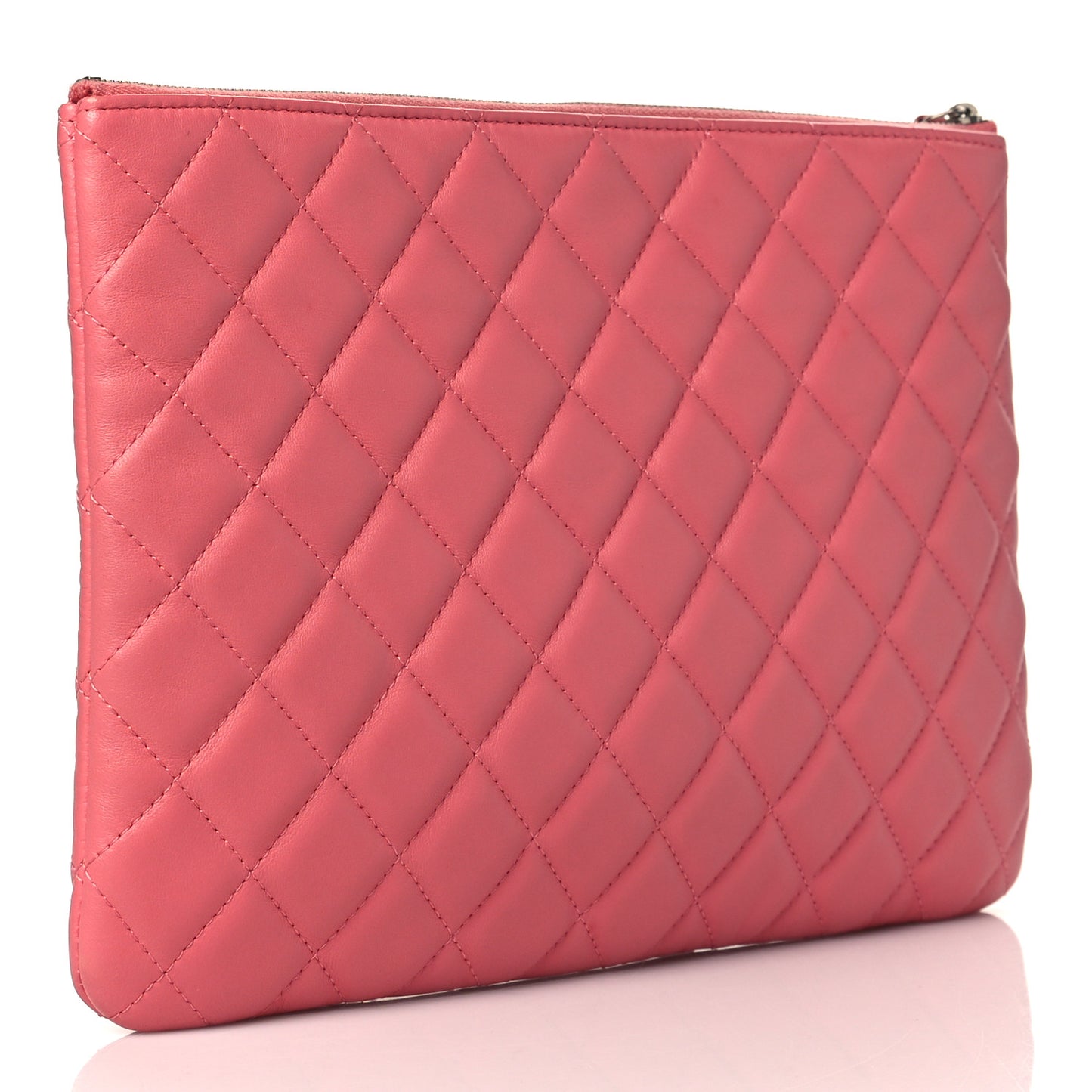 Lambskin Quilted Medium Cosmetic Case Pink