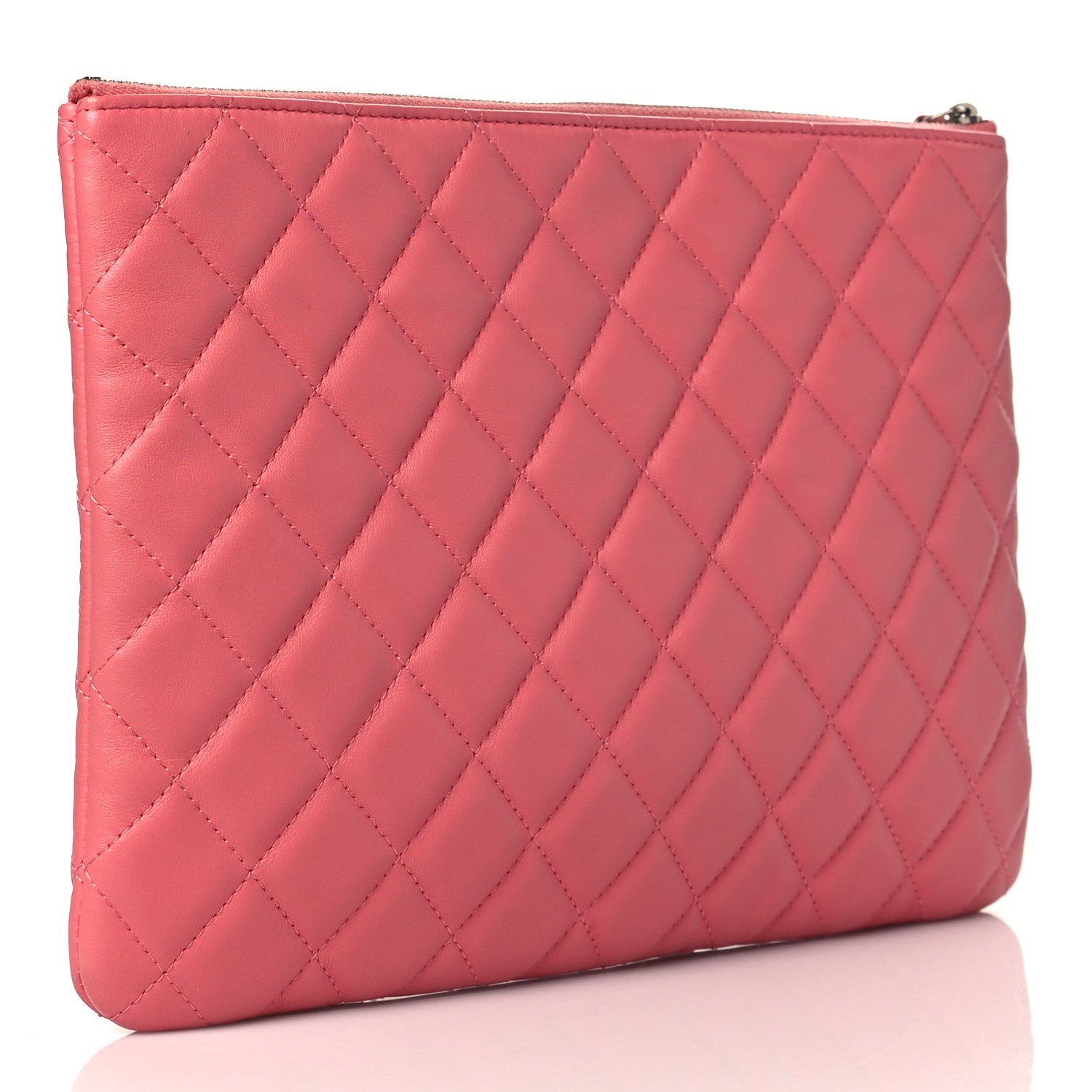 Chanel Lambskin Quilted Medium Cosmetic Case Pink 3 of 10