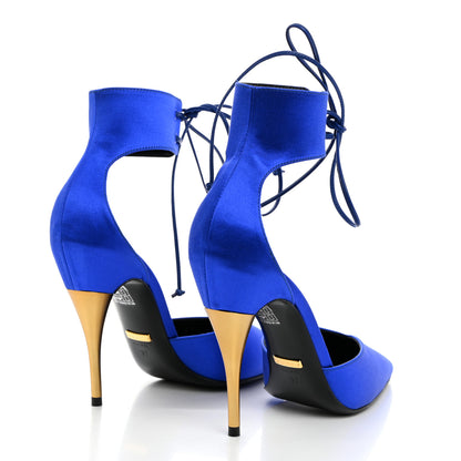 Gucci Nappa Fabric Priscilla Ankle Cuff Pumps 37 Electric Blue 4 of 9