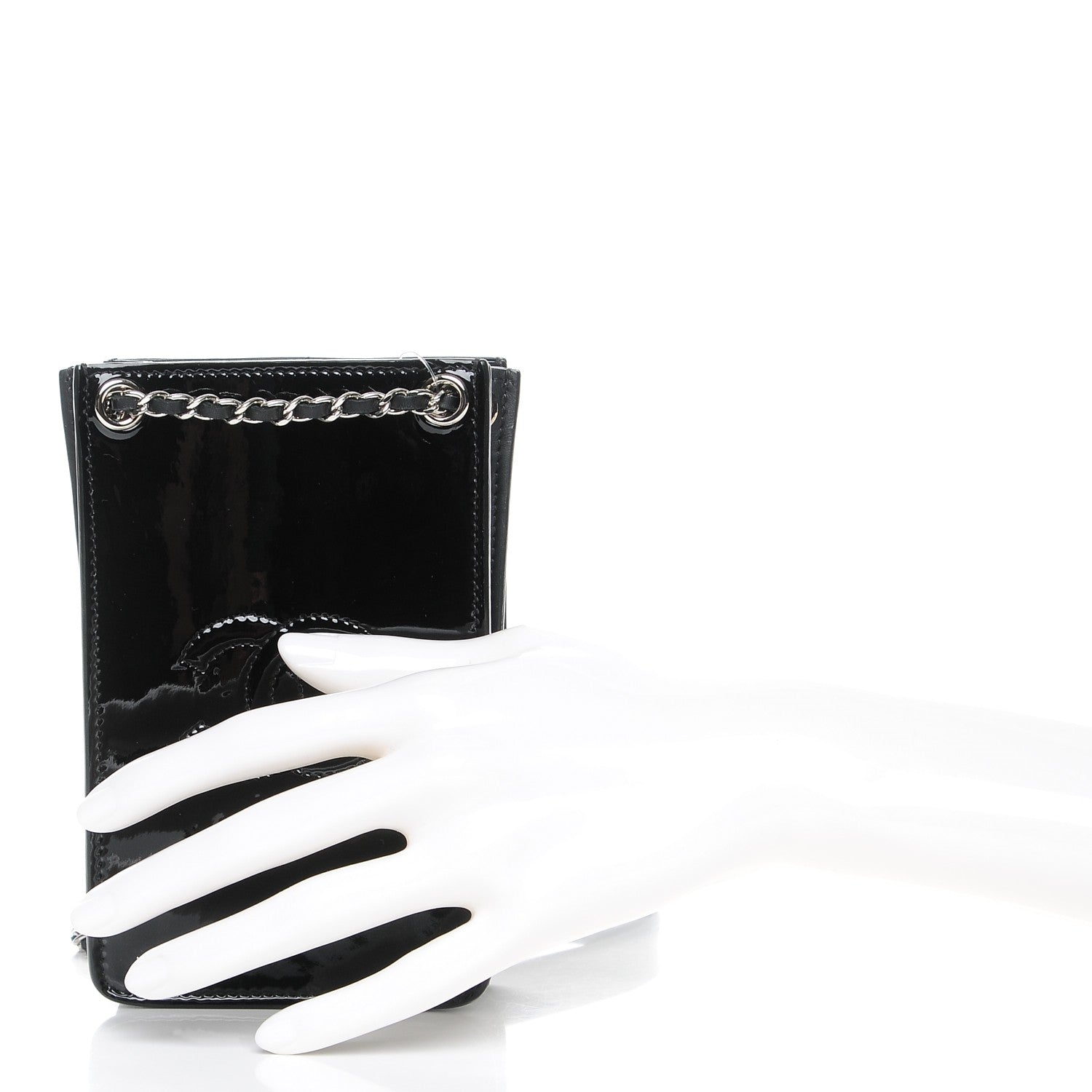 Chanel Patent CC Phone Holder Crossbody Black 4 of 9