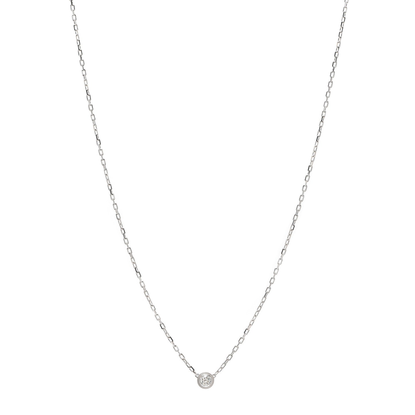 18K White Gold Diamond SM D'Amour Pendant Necklace