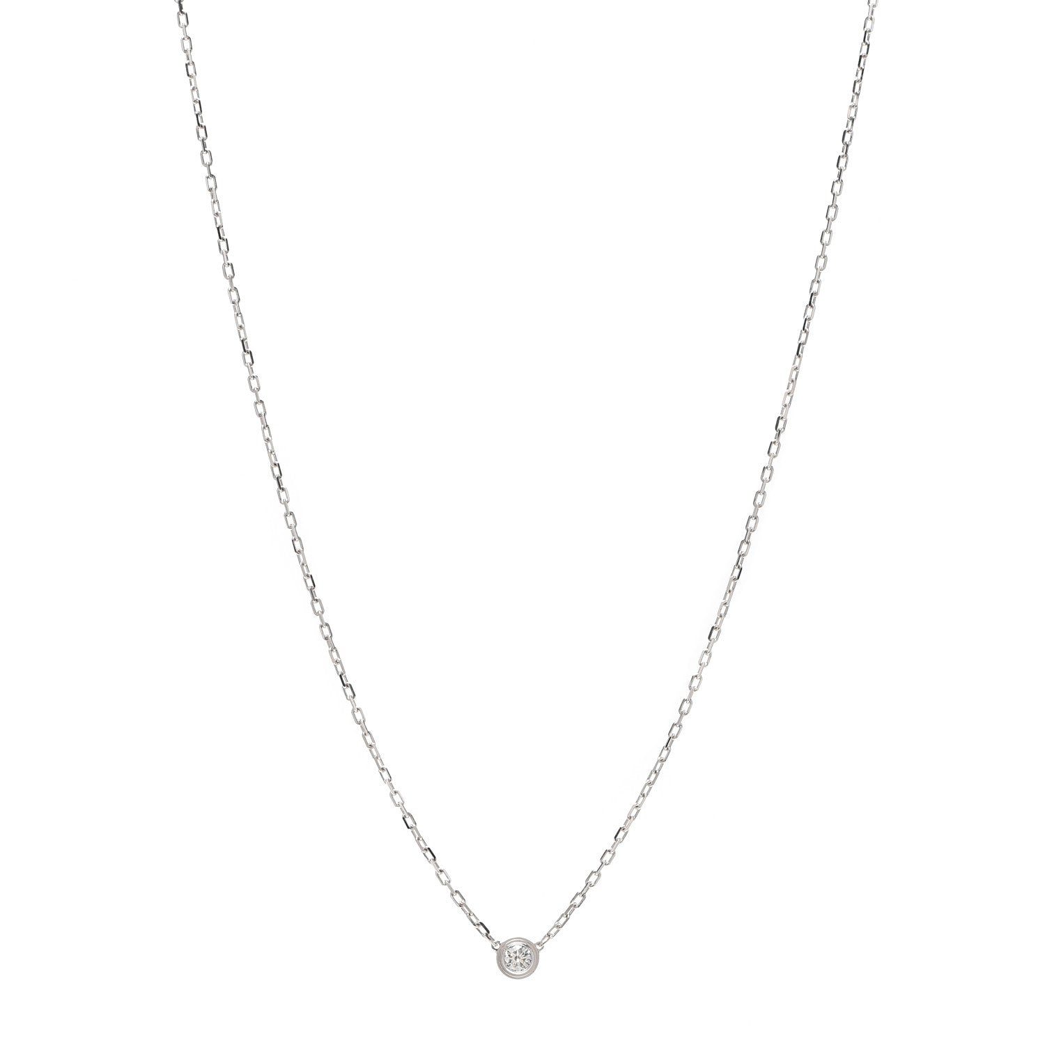 Cartier 18K White Gold Diamond SM D'Amour Pendant Necklace 1 of 5