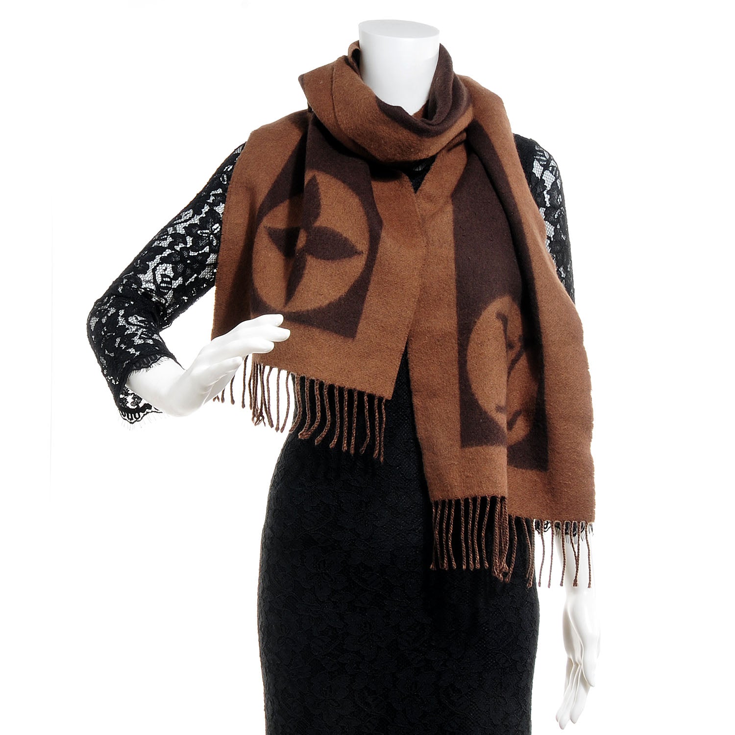 Louis Vuitton Lambswool Angora Cardiff Scarf Brown 2 of 6