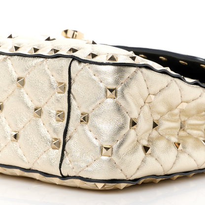 Valentino Garavani Metallic Wrinkled Lambskin Medium Rockstud Spike Shoulder Bag Mekong 11 of 12