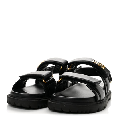 Christian Dior Lambskin Dioract 10mm Sandals 36.5 Black 4 of 13