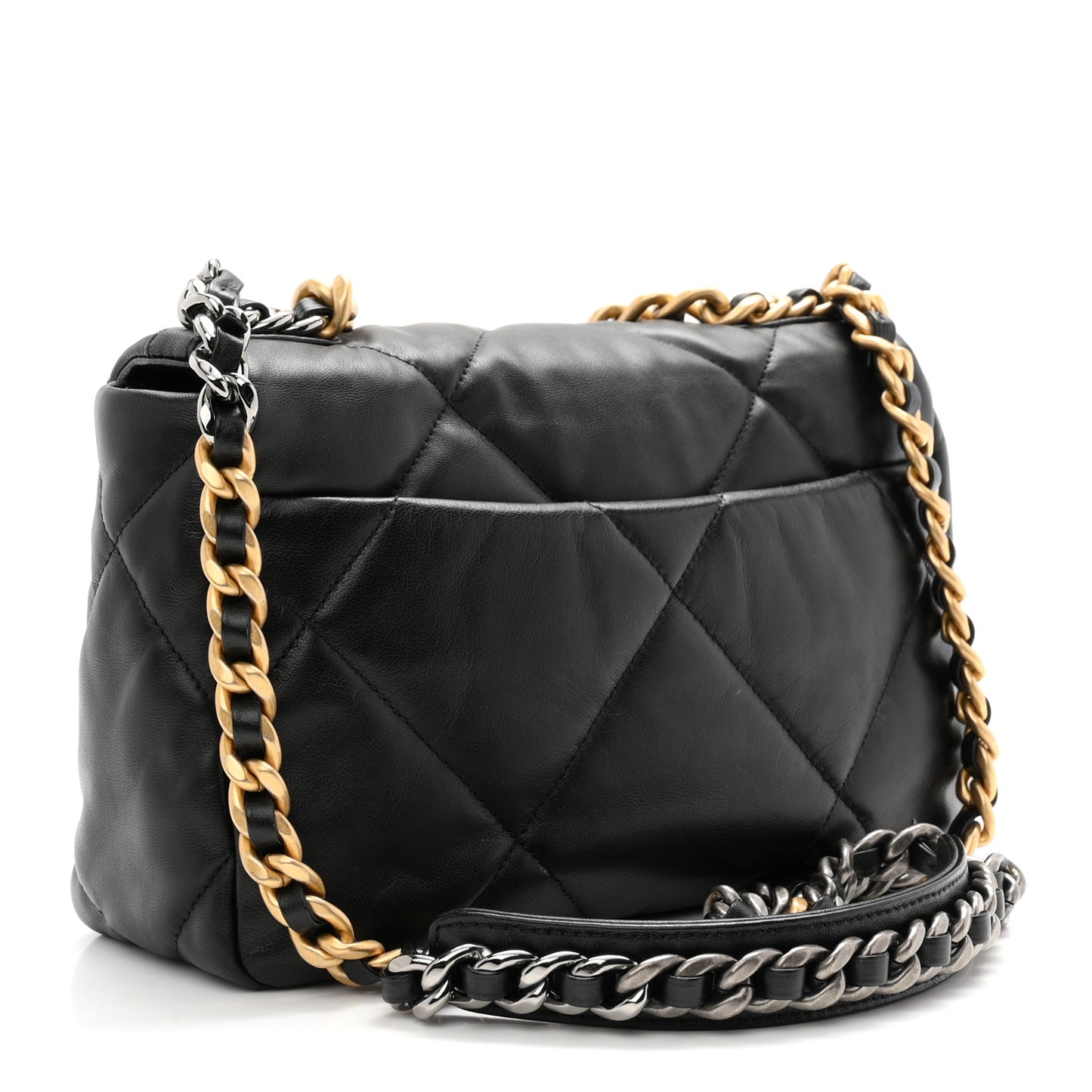 Goatskin Quilted Medium Chanel 19 Flap Black