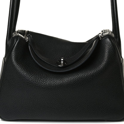 Hermes Taurillon Clemence Lindy 30 Black 7 of 15