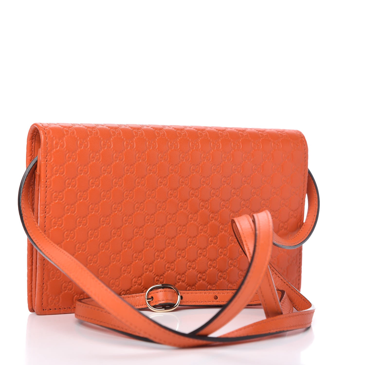 Gucci Soft Microguccissima Crossbody Wallet Sun Orange 3 of 9