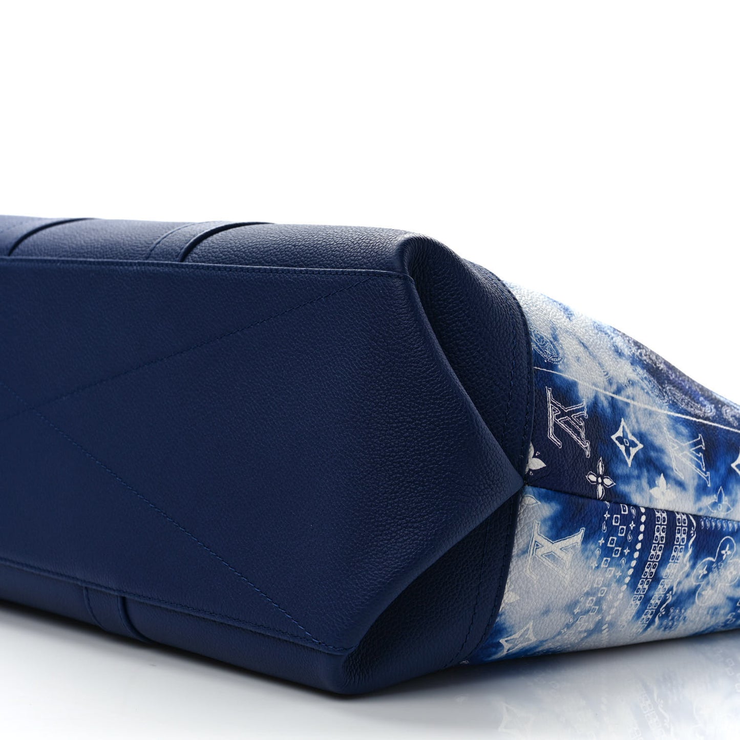 Cowhide Monogram Bandana Journey Tote Blue White