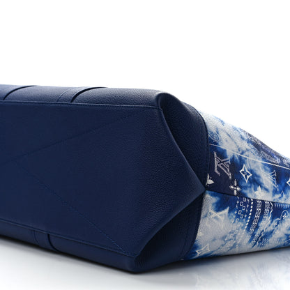 Louis Vuitton Cowhide Monogram Bandana Journey Tote Blue White 8 of 8