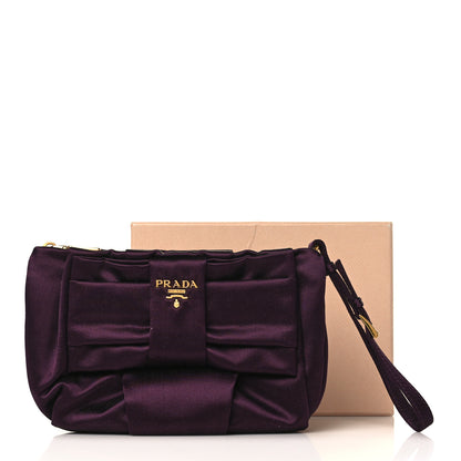 Prada Satin Raso Bow Wristlet Prugna 10 of 10