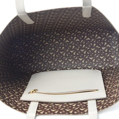 Burberry Calfskin Embossed Monogram Motif Medium Tote Limestone 5 of 9