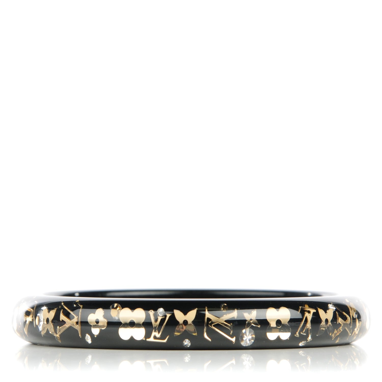 Louis Vuitton Resin Swarovski Medium Inclusion Bracelet PM Black 1 of 4