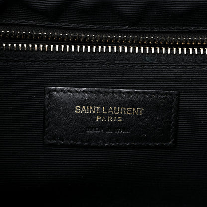 Saint Laurent Grain De Poudre Textured Mixed Matelasse Large Triquilt Monogram Satchel Black 6 of 28