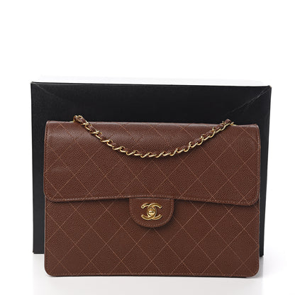 Chanel Caviar Stitch Jumbo Single Flap Brown 11 of 11