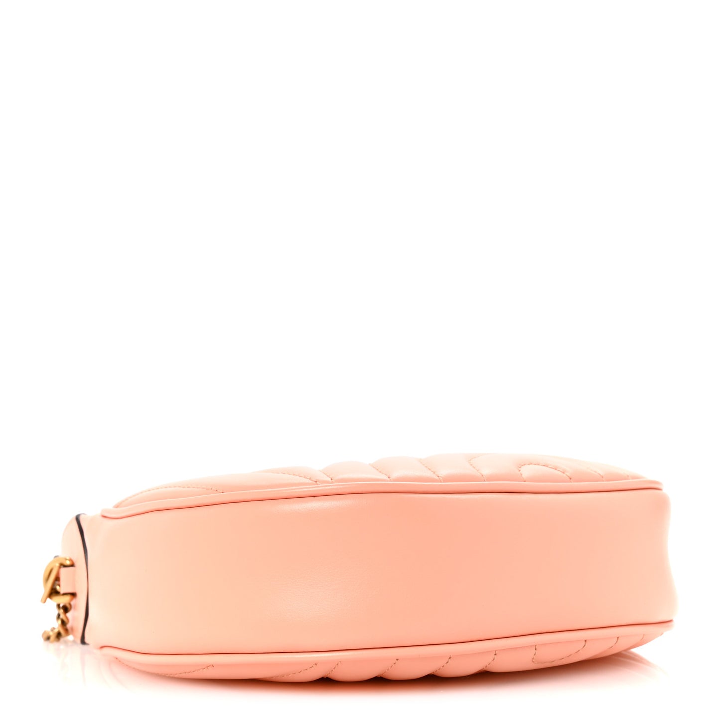 Calfskin Vertical Ring Matelasse Mini GG Marmont Half Moon Hobo Peachy Chic