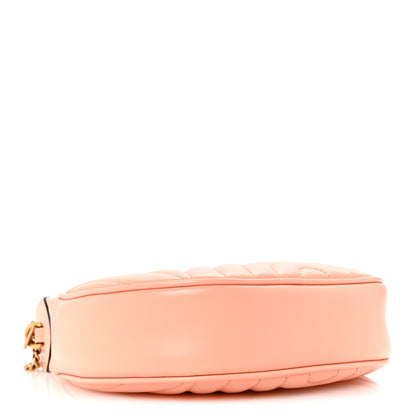 Gucci Calfskin Vertical Ring Matelasse Mini GG Marmont Half Moon Hobo Peachy Chic 4 of 11