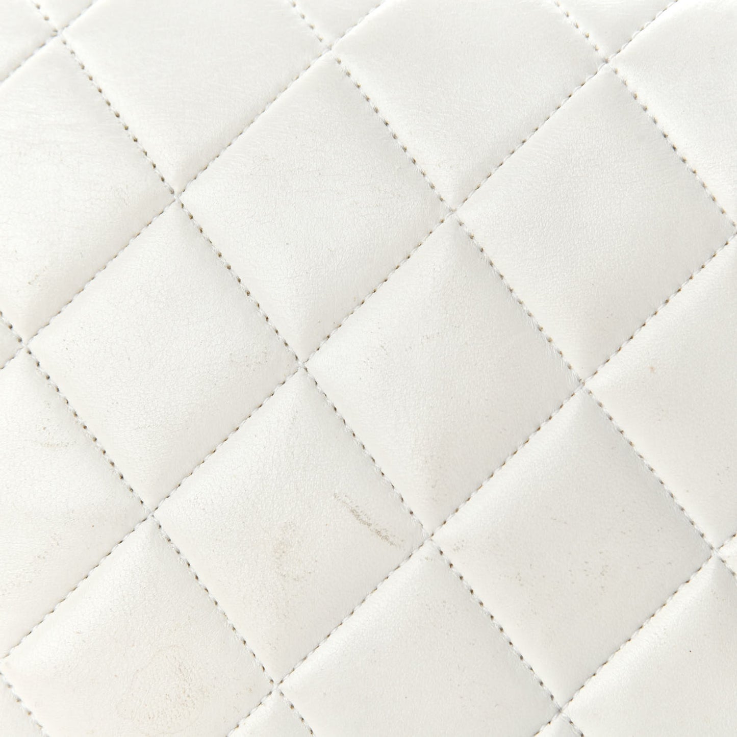 Lambskin Quilted Small Single Flap White