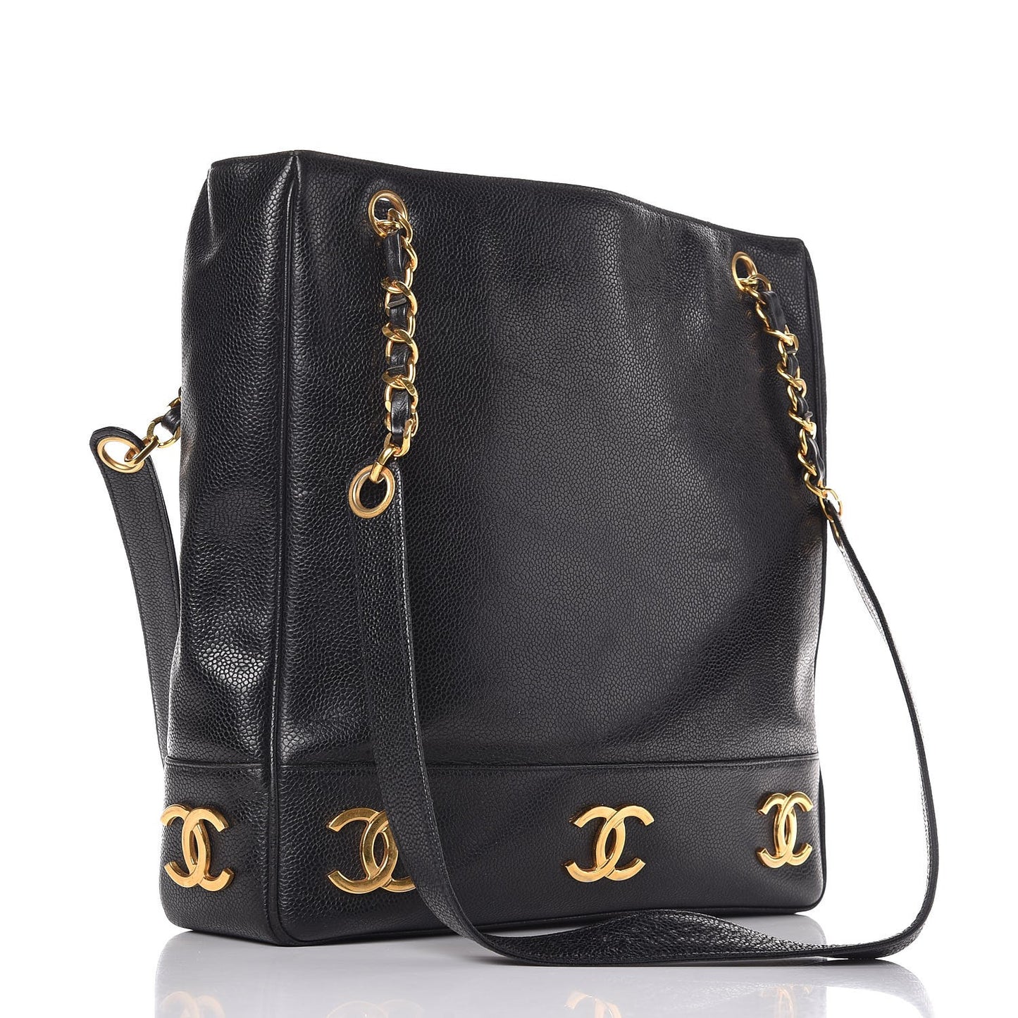 Caviar CC Shoulder Bag Black