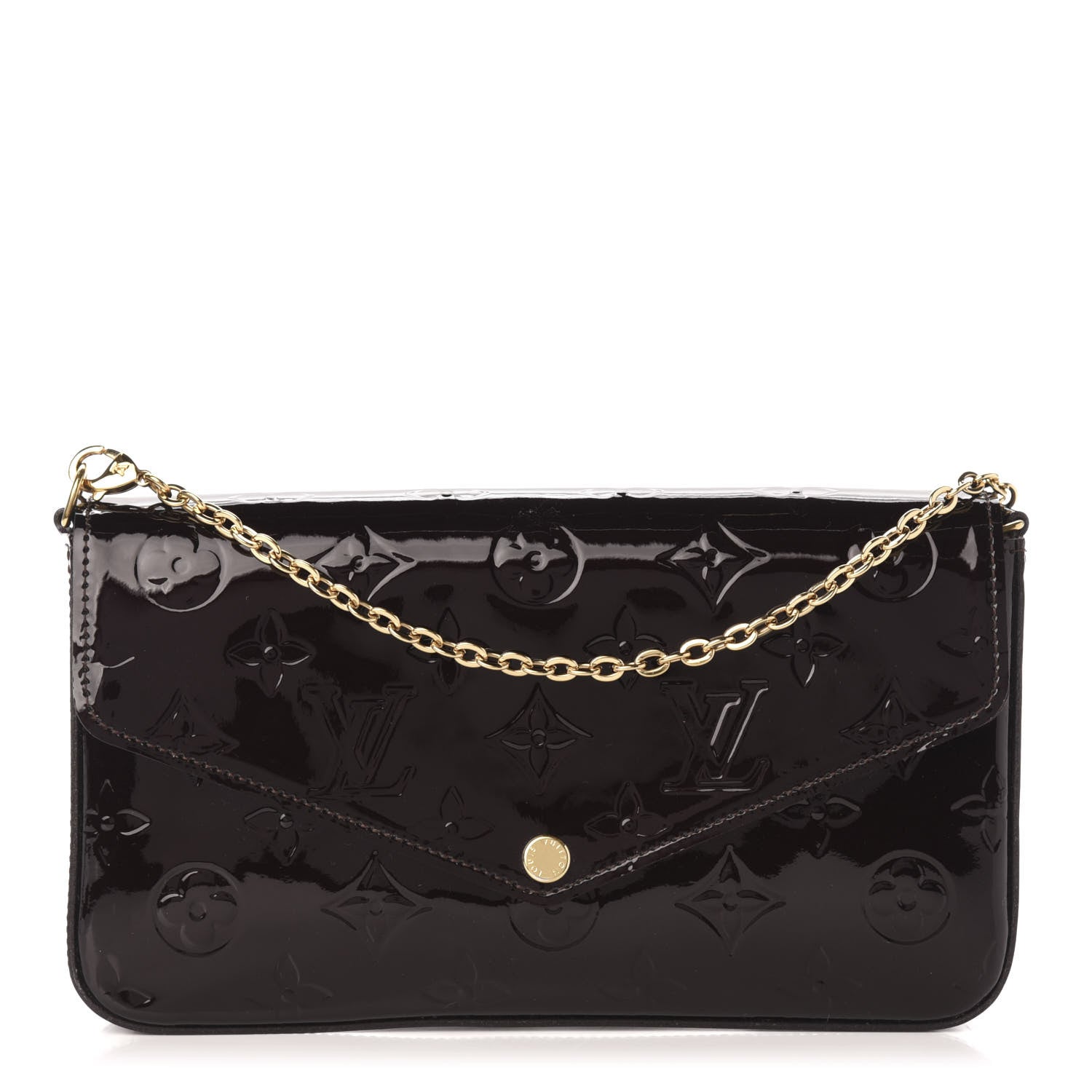 Louis Vuitton Vernis Pochette Felicie Chain Wallet Amarante 1 of 10