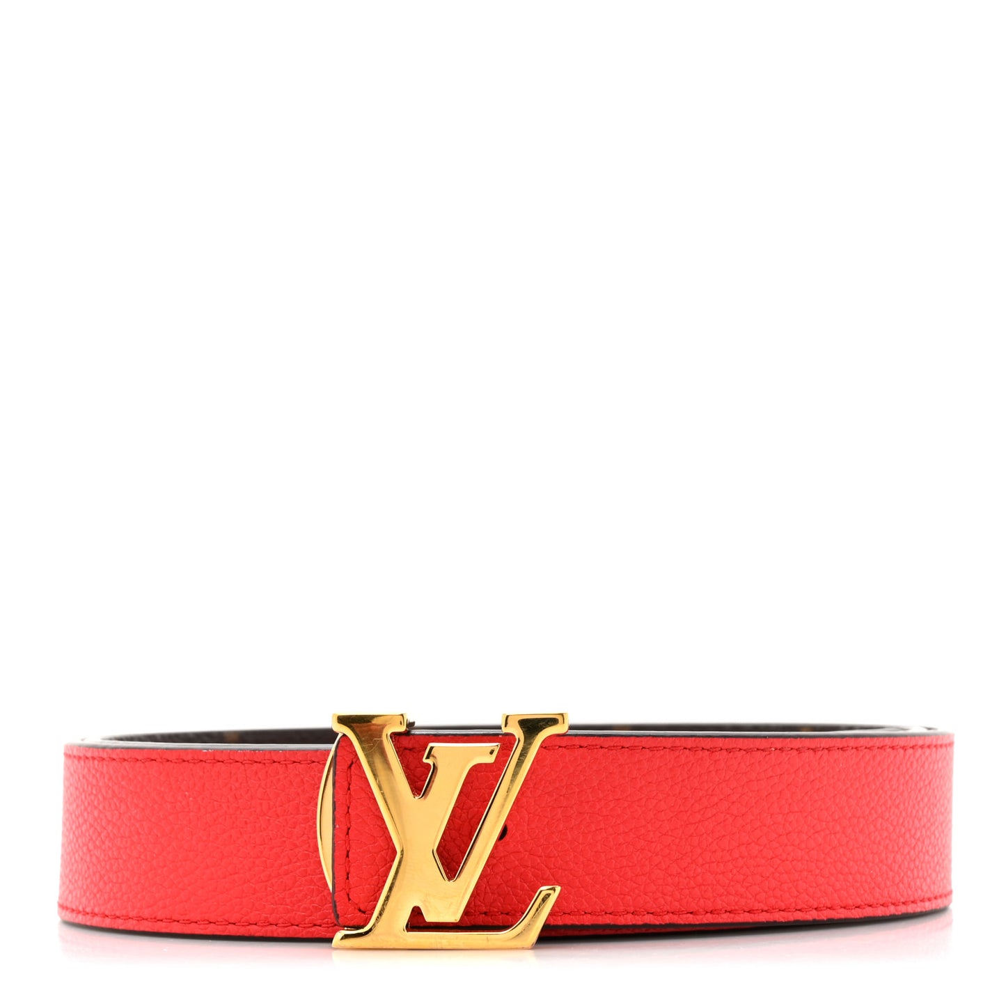 Monogram 30mm LV Initiales Reversible Belt 85 34 Coquelicot