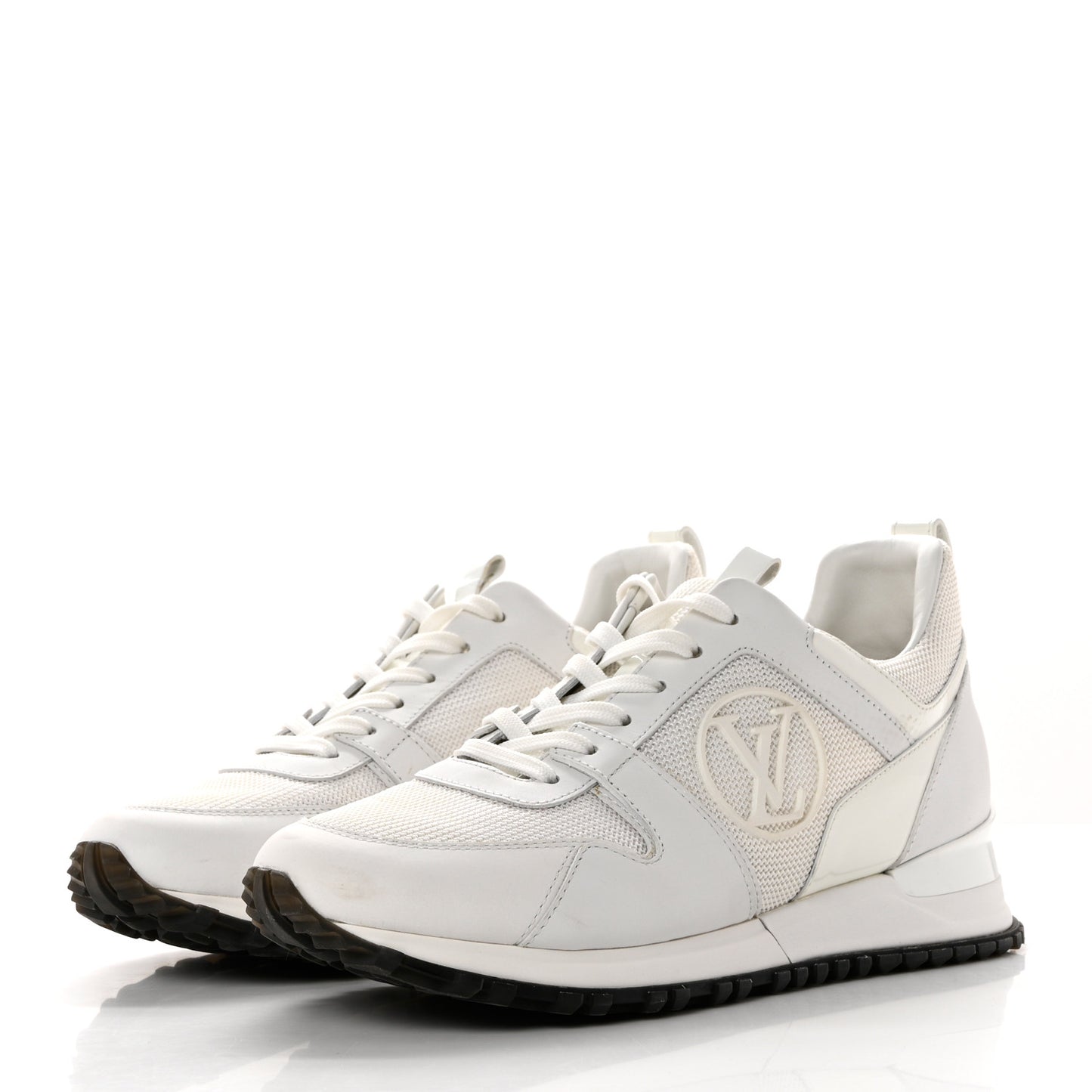 Calfskin Mesh Run Away Sneakers 37 White