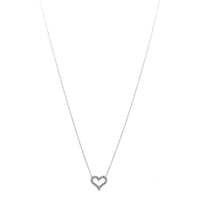 Tiffany Platinum Diamond Mini Heart Pendant Necklace 1 of 6