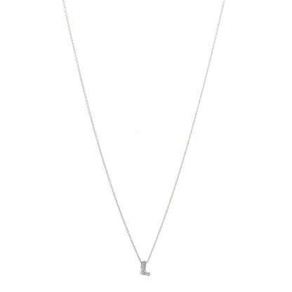Roberto Coin 18K White Gold Diamond Love Letter L Pendant Necklace 1 of 7