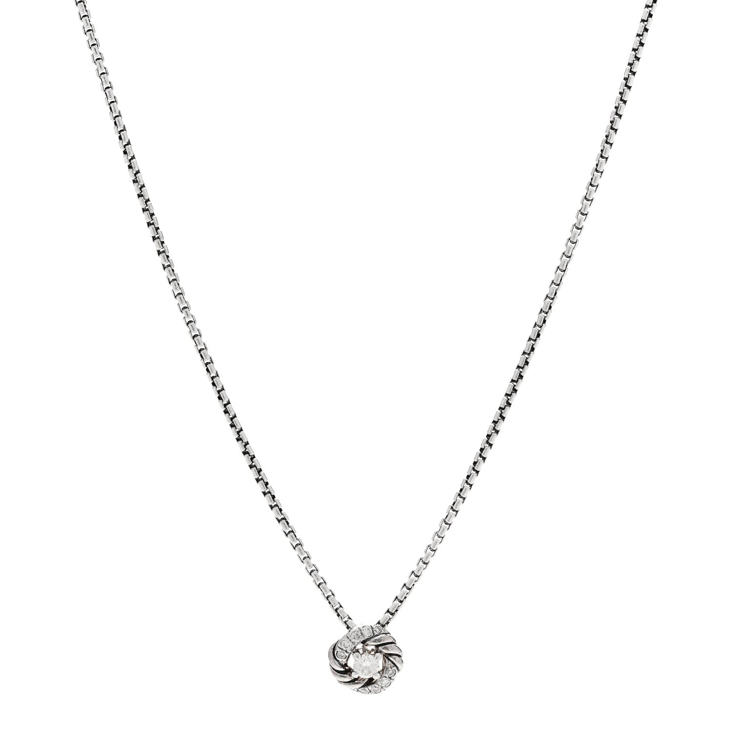 Sterling Silver Diamond 8mm Petite Infinity Pendant Necklace