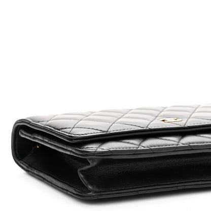 Chanel Lambskin Quilted Wallet On Chain WOC Black 10 of 11