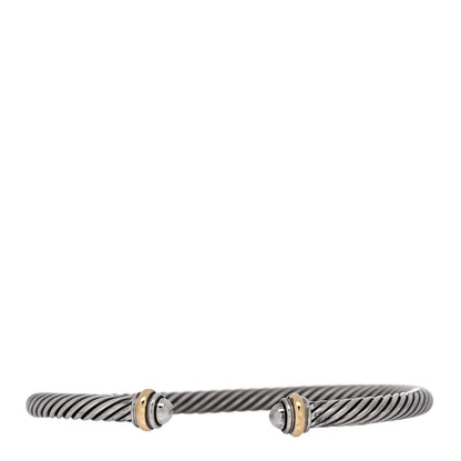 David Yurman DAVID YURMAN Sterling Silver 18K Yellow Gold 4mm Cable Classics Bracelet 1 of 4
