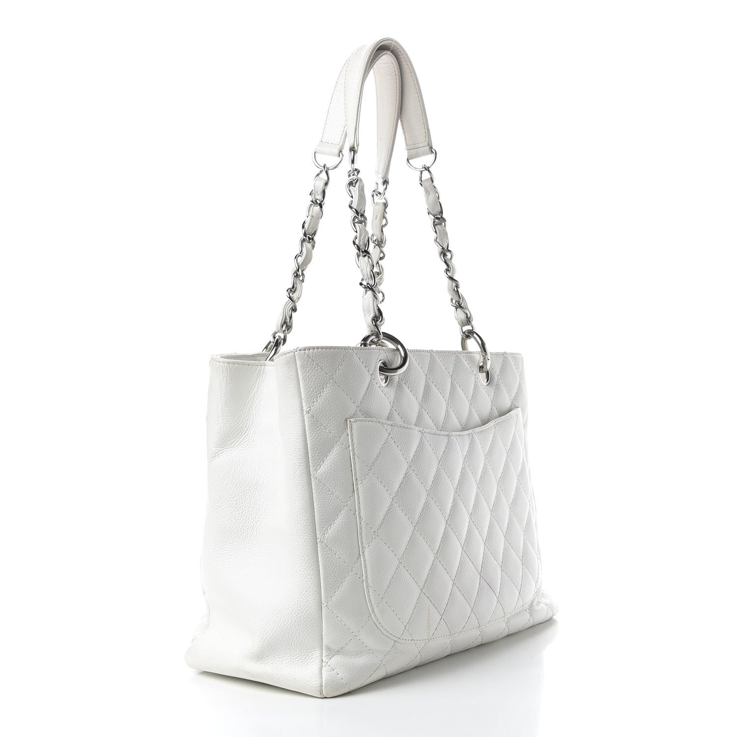 Chanel Caviar Quilted Grand Shopping Tote GST White 3 of 13