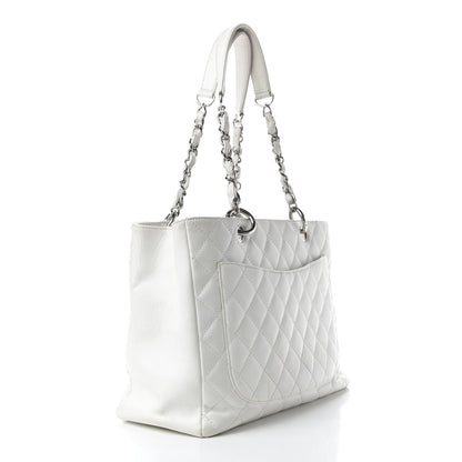 Chanel Caviar Quilted Grand Shopping Tote GST White 3 of 13