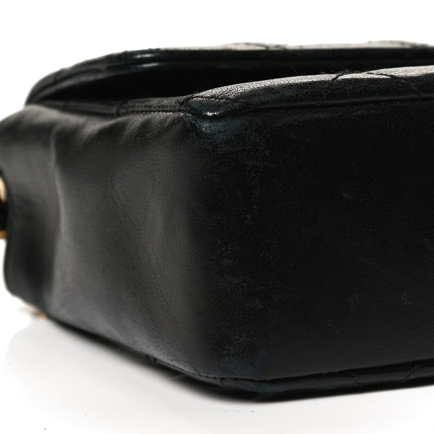 Lambskin Quilted Mini Rectangular Flap Black
