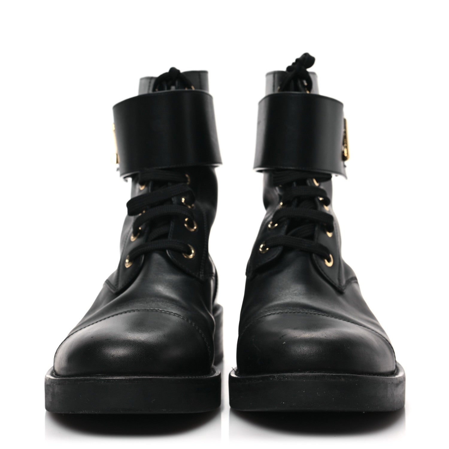 Louis Vuitton Calfskin Wonderland Flat Ranger Boots 39 Black 2 of 6