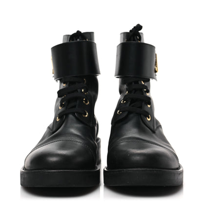 Louis Vuitton Calfskin Wonderland Flat Ranger Boots 39 Black 2 of 6