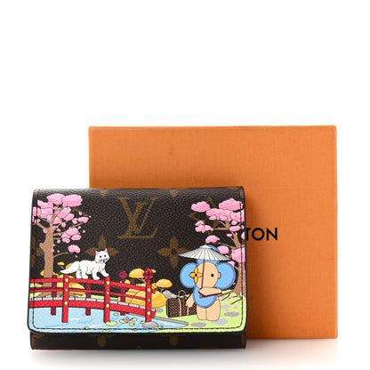 Louis Vuitton Monogram 2021 Christmas Animation Japanese Garden Victorine Wallet Wisteria Pink 7 of 7