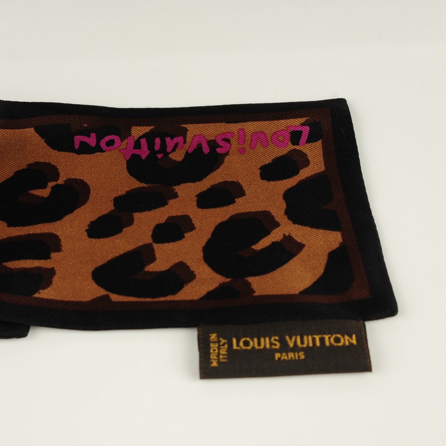 Louis Vuitton Silk Leopard Bandeau Scarf Marron 3 of 5