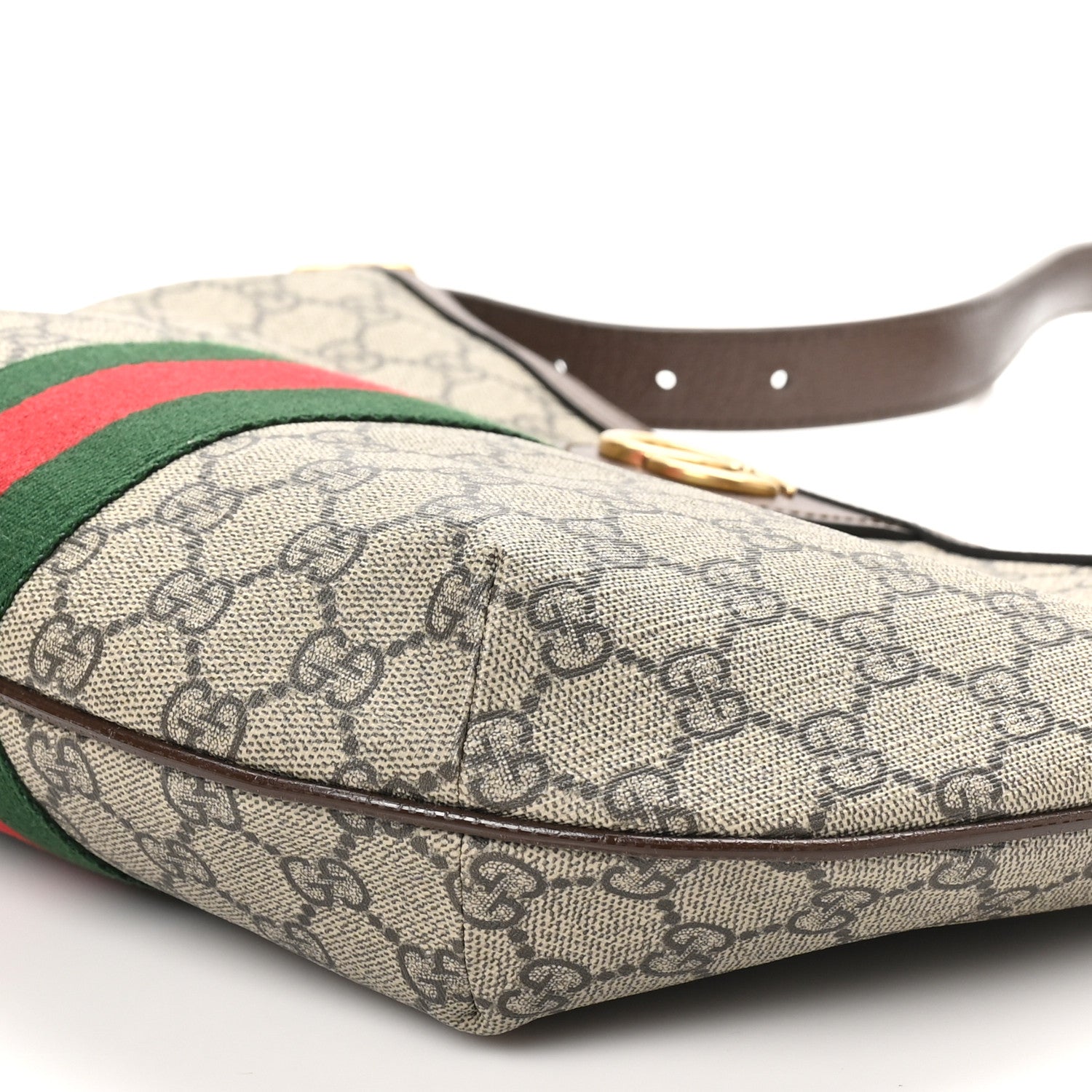 Gucci GG Supreme Monogram Web Small Ophidia Half Moon Hobo Brown 10 of 10
