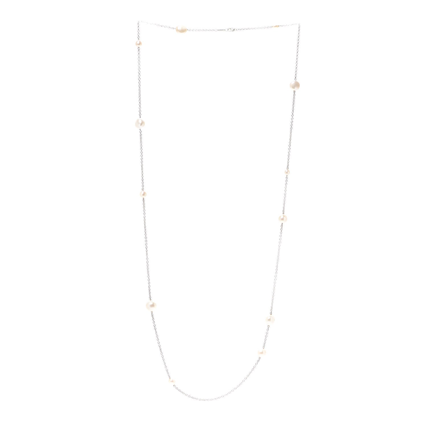 Tiffany Sterling Silver Elsa Peretti Pearls by the Yard Sprinkle Necklace 3 of 6
