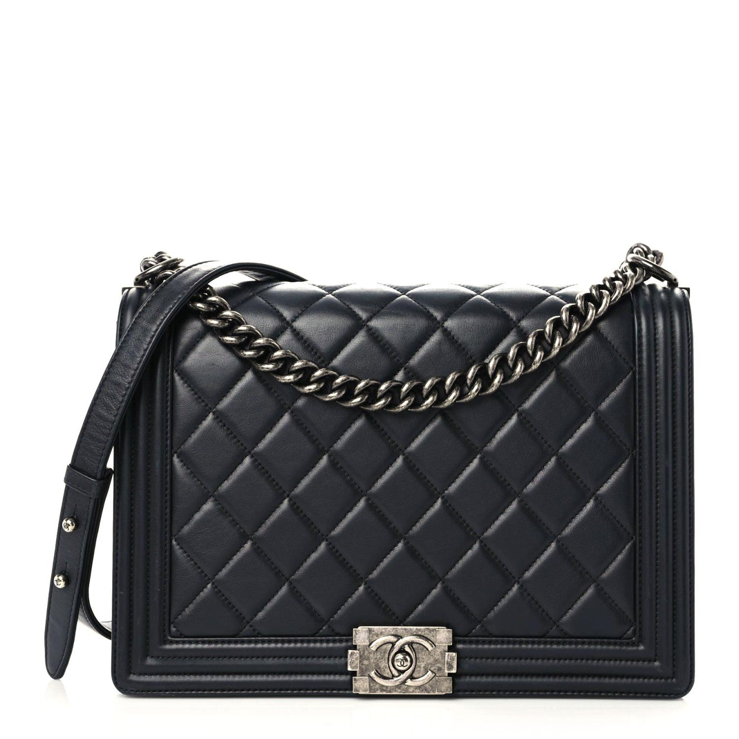 Chanel Lambskin Quilted Large Boy Flap Black 1 of 18
