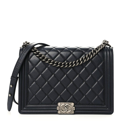 Chanel Lambskin Quilted Large Boy Flap Black 1 of 18