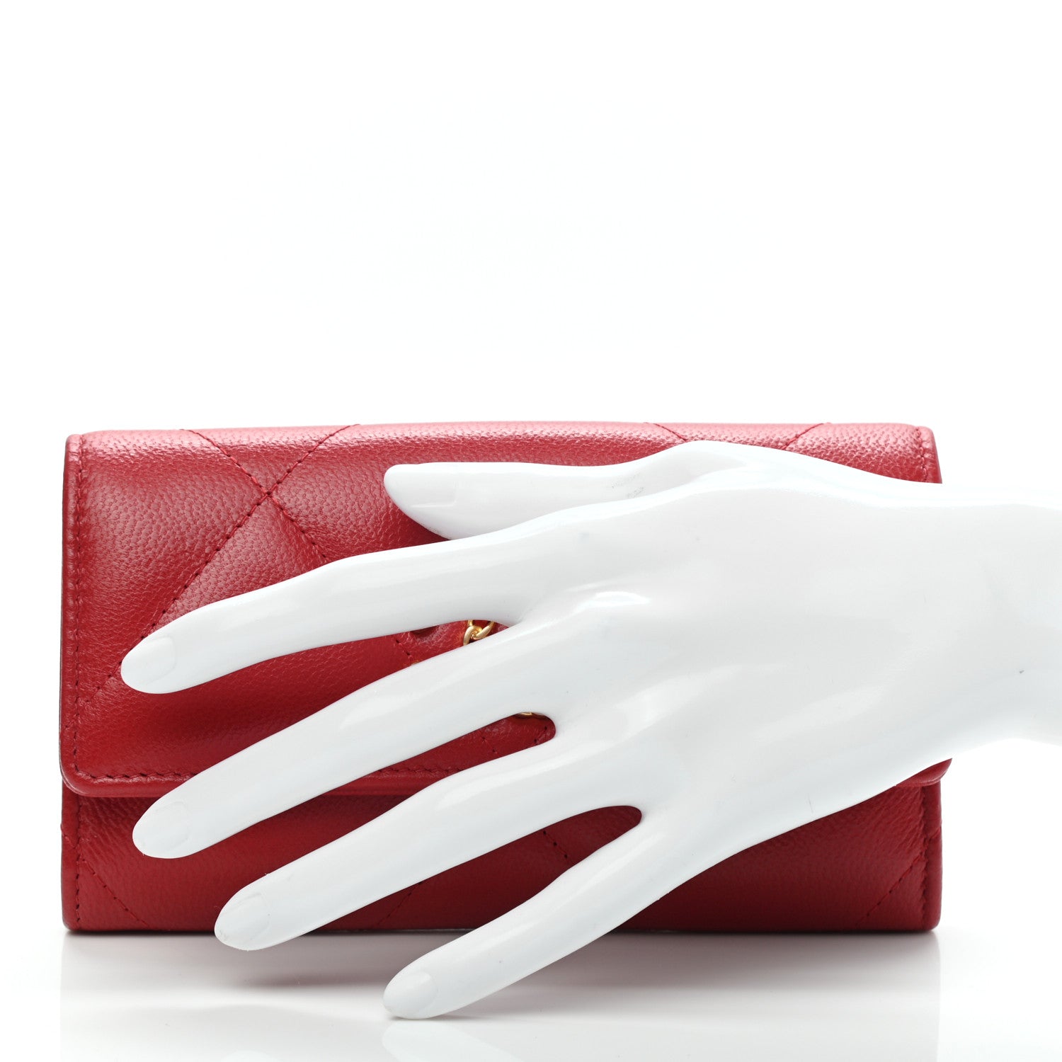 Chanel Goatskin Quilted Chanel 19 Flap Wallet Red 2 of 10