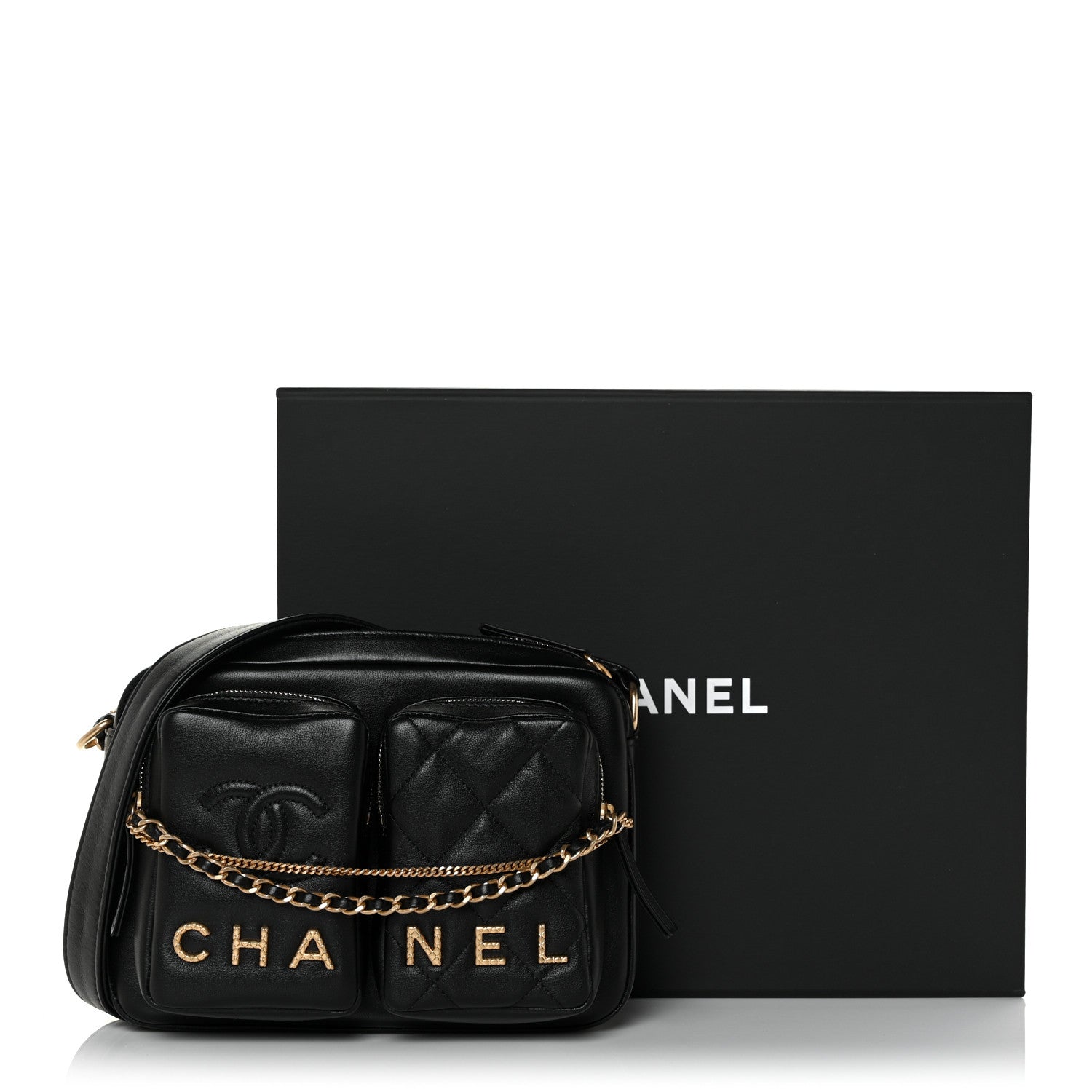Chanel Calfskin Quilted Small Camera Case Black 10 of 10